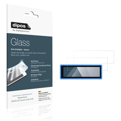 Klare Displayschutzfolie von dipos passend für Waveshare ESP32-S3-Touch-LCD-3.49, 9H kratzfest und blasenfrei montiert