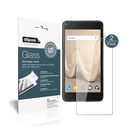 Klare Displayschutzfolie von dipos passend für Wiko Harry, 9H kratzfest und blasenfrei montiert