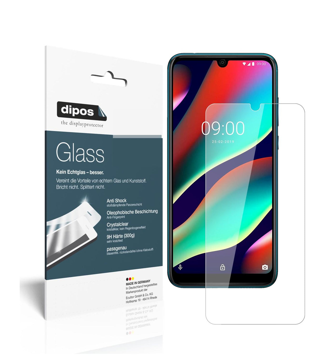 Klare Displayschutzfolie von dipos passend für Wiko View 3, 9H kratzfest und blasenfrei montiert