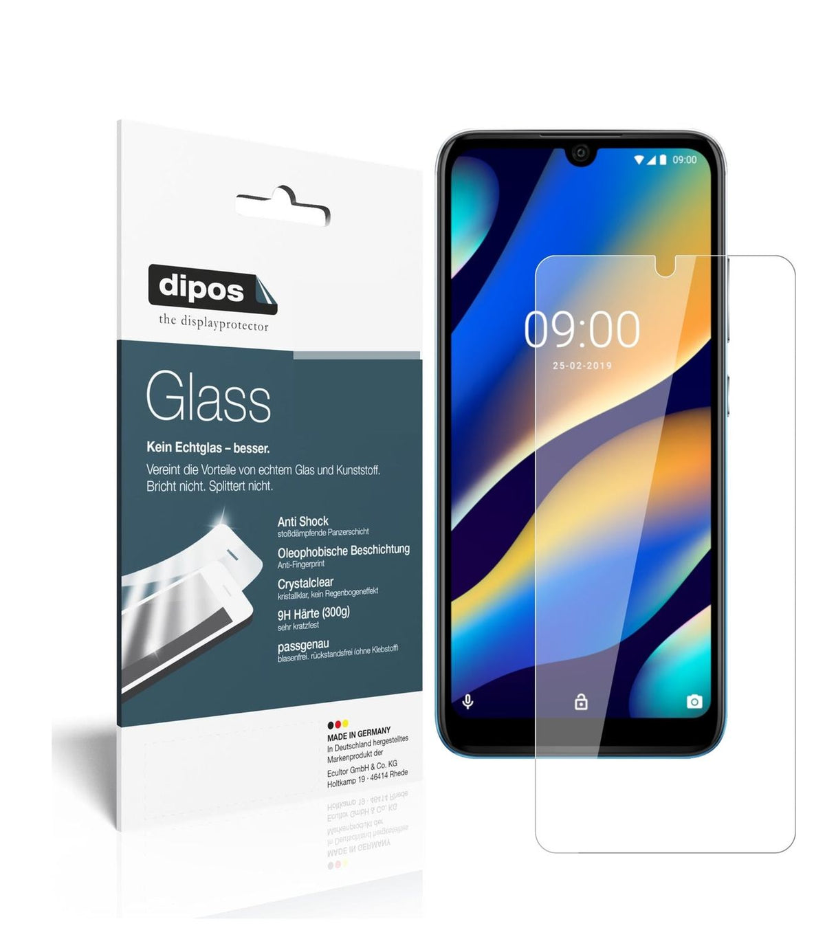 Klare Displayschutzfolie von dipos passend für Wiko View 3 Lite, 9H kratzfest und blasenfrei montiert