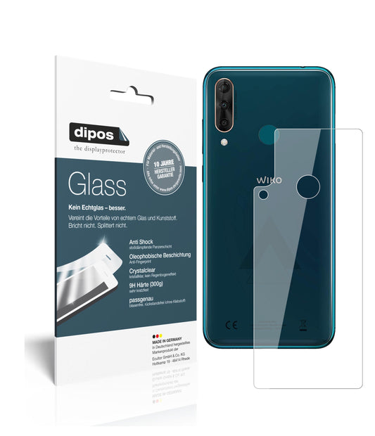 Klare Displayschutzfolie von dipos passend für Wiko View 3 Pro Rückseite, 9H kratzfest und blasenfrei montiert