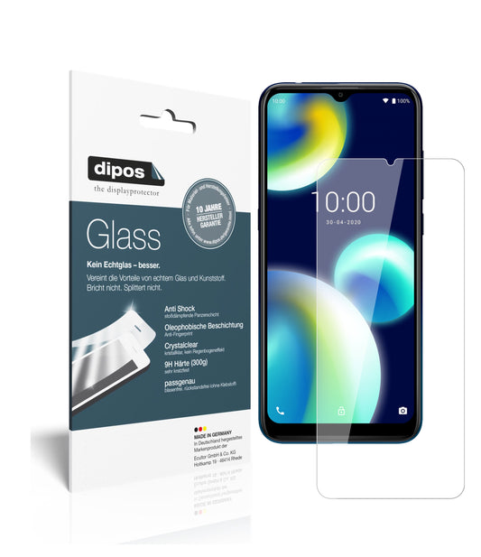 Klare Displayschutzfolie von dipos passend für Wiko View 4 Lite, 9H kratzfest und blasenfrei montiert