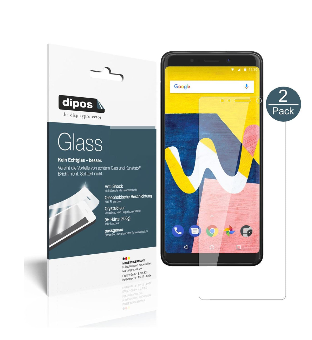 Klare Displayschutzfolie von dipos passend für Wiko View Lite, 9H kratzfest und blasenfrei montiert