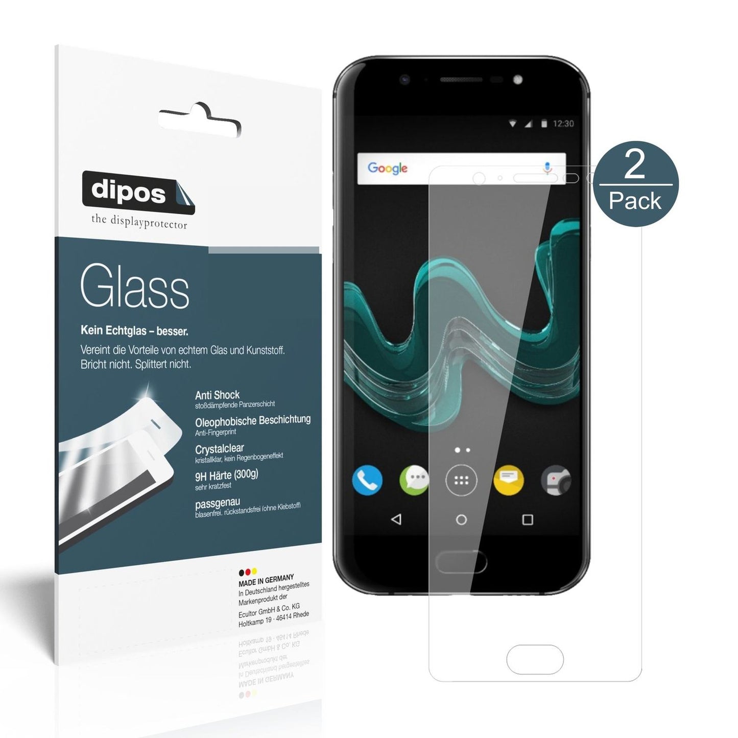 Klare Displayschutzfolie von dipos passend für Wiko Wim, 9H kratzfest und blasenfrei montiert
