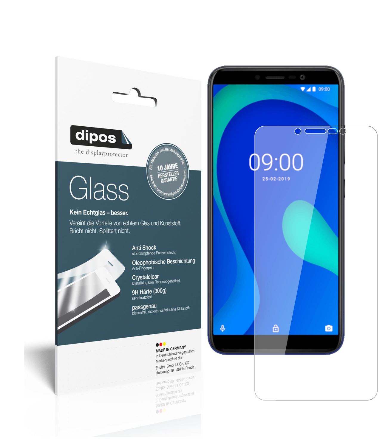 Klare Displayschutzfolie von dipos passend für Wiko Y80, 9H kratzfest und blasenfrei montiert