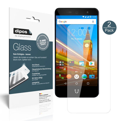 Klare Displayschutzfolie von dipos passend für Wileyfox Swift 2X, 9H kratzfest und blasenfrei montiert