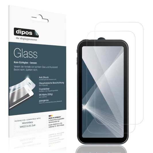 Klare Displayschutzfolie von dipos passend für Wonsidary W622 6.25 Zoll, 9H kratzfest und blasenfrei montiert