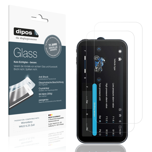 Klare Displayschutzfolie von dipos passend für Wonsidary W622 6.25 Zoll, 9H kratzfest und blasenfrei montiert