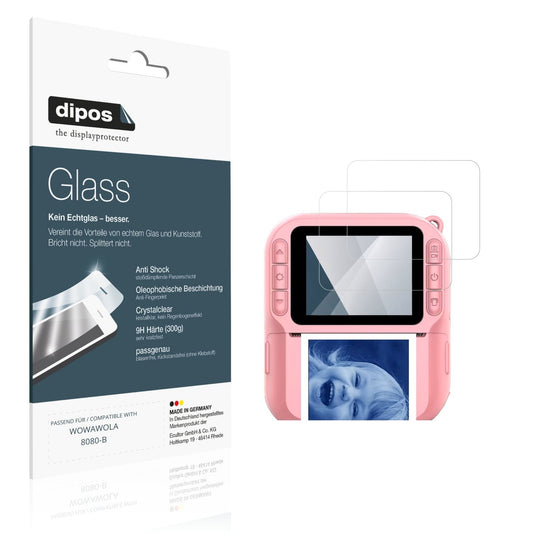 Klare Displayschutzfolie von dipos passend für WOWAWOLA 8080-B, 9H kratzfest und blasenfrei montiert