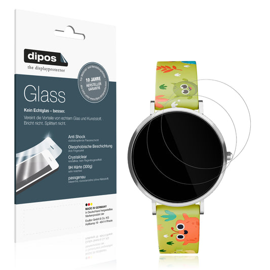 Klare Displayschutzfolie von dipos passend für XCoast Lino Time 37mm, 9H kratzfest und blasenfrei montiert