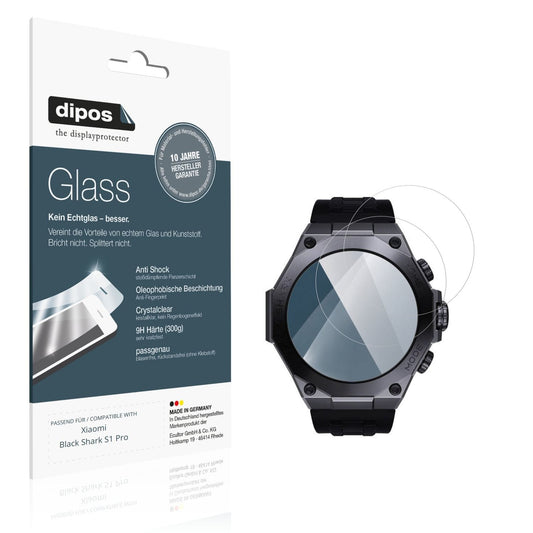 Klare Displayschutzfolie von dipos passend für Xiaomi Black Shark S1 Pro, 9H kratzfest und blasenfrei montiert