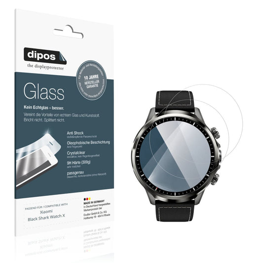 Klare Displayschutzfolie von dipos passend für Xiaomi Black Shark Watch X, 9H kratzfest und blasenfrei montiert