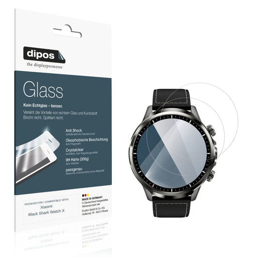 Klare Displayschutzfolie von dipos passend für Xiaomi Black Shark Watch X, 9H kratzfest und blasenfrei montiert