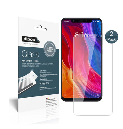 Klare Displayschutzfolie von dipos passend für Xiaomi Mi 8 SE, 9H kratzfest und blasenfrei montiert