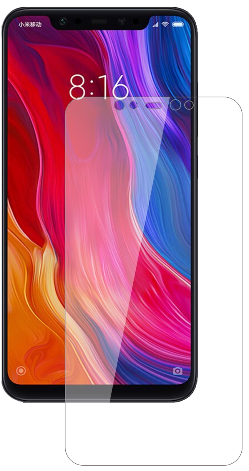 Klare Displayschutzfolie von dipos passend für Xiaomi Mi 8 SE, 9H kratzfest und blasenfrei montiert