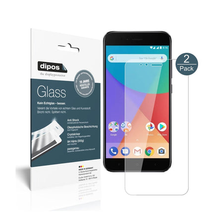Klare Displayschutzfolie von dipos passend für Xiaomi Mi A1, 9H kratzfest und blasenfrei montiert