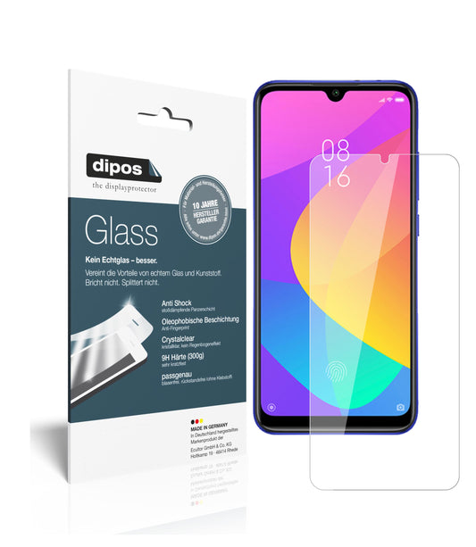 Klare Displayschutzfolie von dipos passend für Xiaomi Mi A3, 9H kratzfest und blasenfrei montiert
