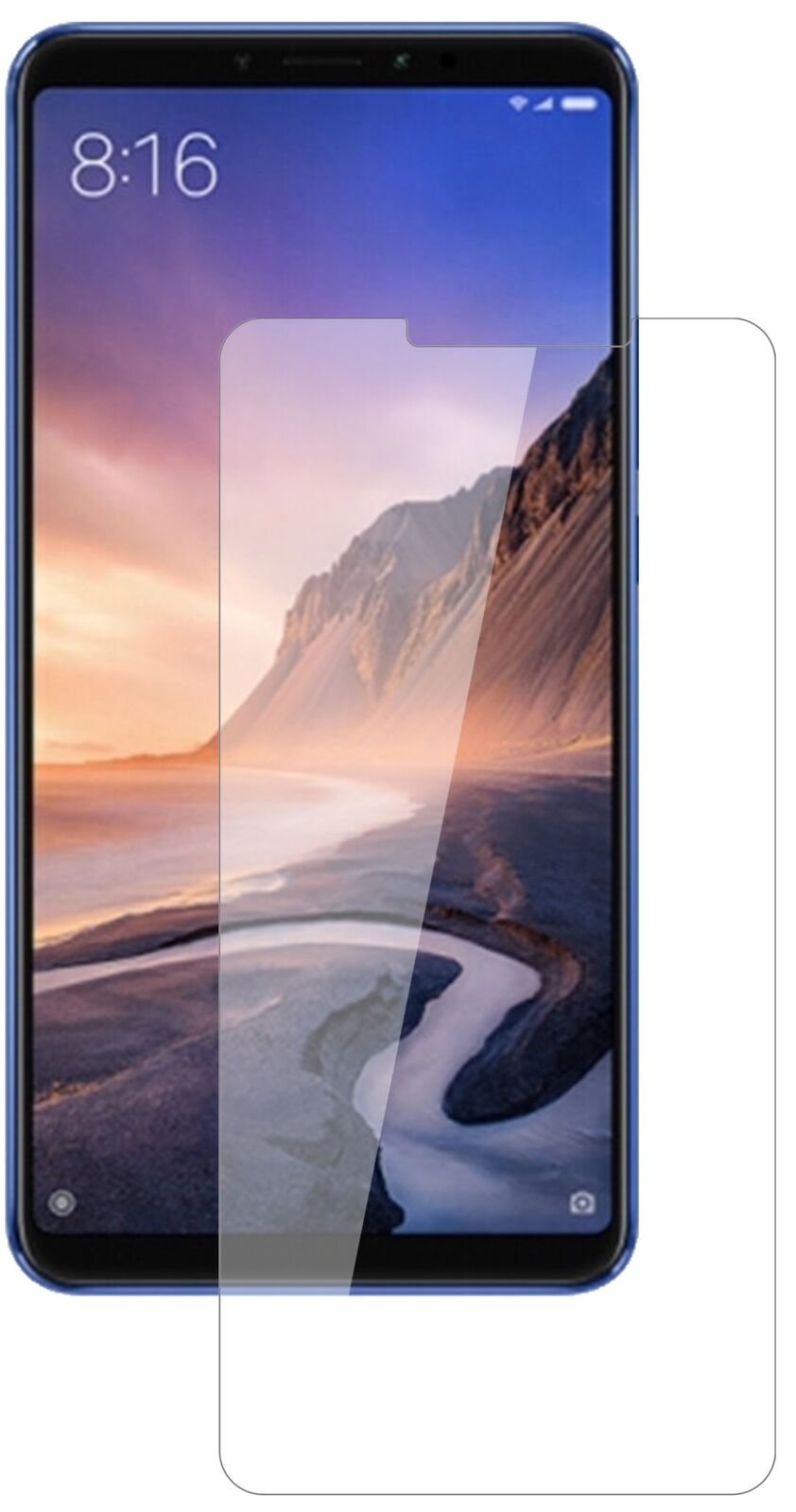 Klare Displayschutzfolie von dipos passend für Xiaomi Mi Max 3, 9H kratzfest und blasenfrei montiert