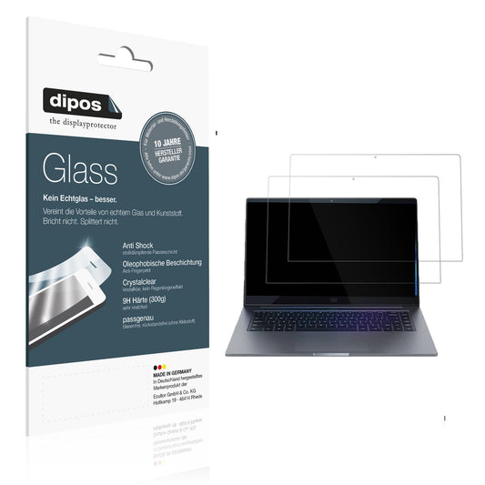 Klare Displayschutzfolie von dipos passend für Xiaomi Mi Notebook 15.6 Zoll, 9H kratzfest und blasenfrei montiert