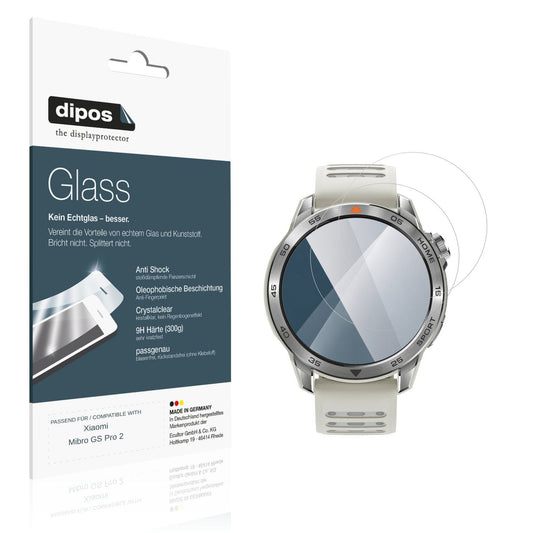 Klare Displayschutzfolie von dipos passend für Xiaomi Mibro GS Pro 2, 9H kratzfest und blasenfrei montiert