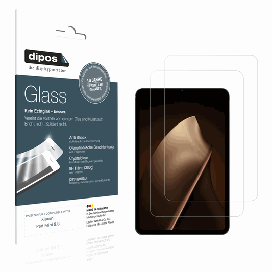 Klare Displayschutzfolie von dipos passend für Xiaomi Pad Mini 8.8, 9H kratzfest und blasenfrei montiert