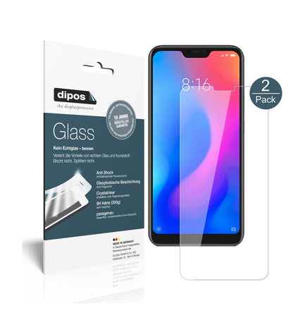 Klare Displayschutzfolie von dipos passend für Xiaomi Redmi 6 Pro, 9H kratzfest und blasenfrei montiert