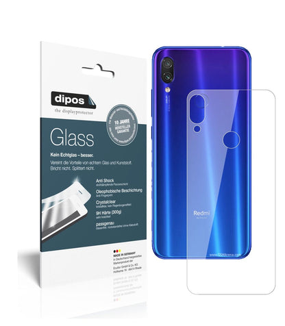 Klare Displayschutzfolie von dipos passend für Xiaomi Redmi Note 7 Rückseite, 9H kratzfest und blasenfrei montiert