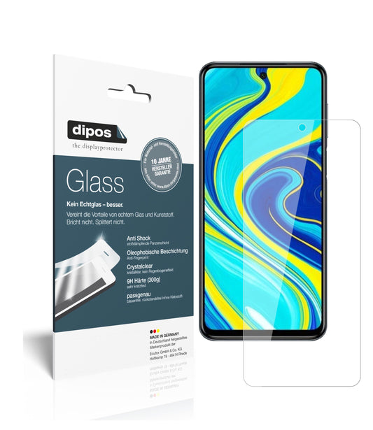 Klare Displayschutzfolie von dipos passend für Xiaomi Redmi Note 9S, 9H kratzfest und blasenfrei montiert