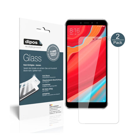 Klare Displayschutzfolie von dipos passend für Xiaomi Redmi S2, 9H kratzfest und blasenfrei montiert