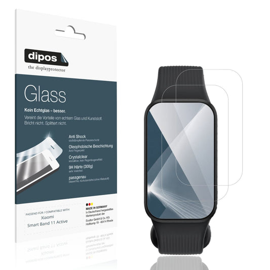 Klare Displayschutzfolie von dipos passend für Xiaomi Smart Band 11 Active, 9H kratzfest und blasenfrei montiert