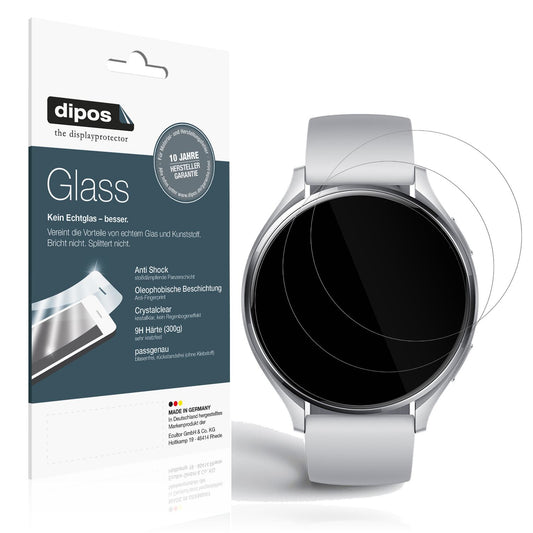 Klare Displayschutzfolie von dipos passend für Xiaomi Watch 2, 9H kratzfest und blasenfrei montiert