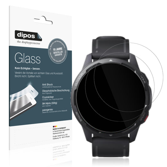 Klare Displayschutzfolie von dipos passend für Xiaomi Watch S1 Active, 9H kratzfest und blasenfrei montiert