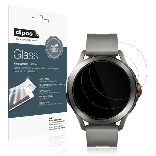 Klare Displayschutzfolie von dipos passend für Xiaomi Watch S4, 9H kratzfest und blasenfrei montiert