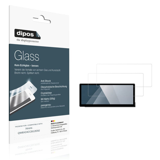 Klare Displayschutzfolie von dipos passend für Xtrons QWBX24CCB12E92, 9H kratzfest und blasenfrei montiert