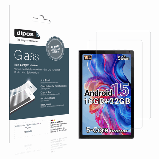 Klare Displayschutzfolie von dipos passend für Yicty KB1004, 9H kratzfest und blasenfrei montiert
