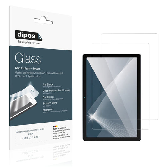 Klare Displayschutzfolie von dipos passend für Yicty X108 10.1 Zoll, 9H kratzfest und blasenfrei montiert
