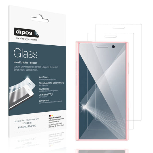 Klare Displayschutzfolie von dipos passend für YOHOPE 3G Mini XS24PRO, 9H kratzfest und blasenfrei montiert