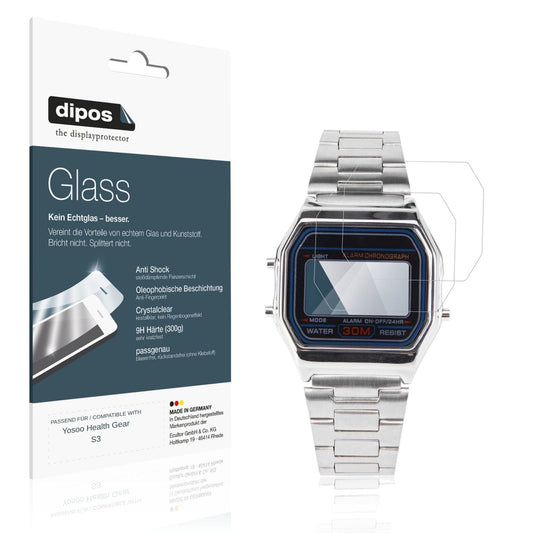 Klare Displayschutzfolie von dipos passend für Yosoo Health Gear S3, 9H kratzfest und blasenfrei montiert