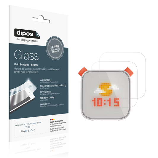 Klare Displayschutzfolie von dipos passend für Yoto Player 3. Gen, 9H kratzfest und blasenfrei montiert