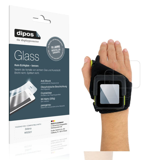 Klare Displayschutzfolie von dipos passend für Zebra WS501, 9H kratzfest und blasenfrei montiert