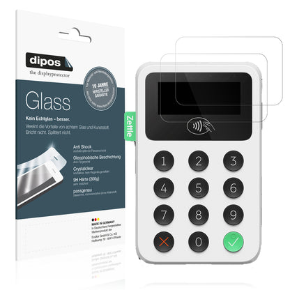 Klare Displayschutzfolie von dipos passend für Zettle Reader 2, 9H kratzfest und blasenfrei montiert