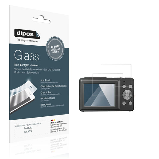 Klare Displayschutzfolie von dipos passend für Zostuic DC403, 9H kratzfest und blasenfrei montiert