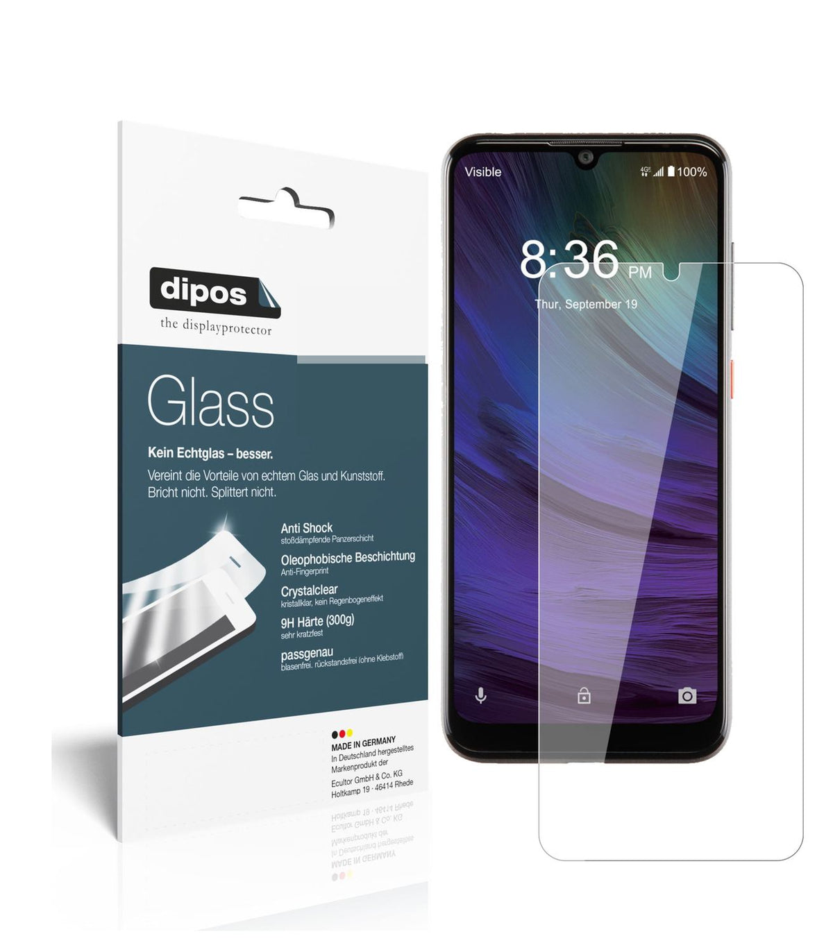Klare Displayschutzfolie von dipos passend für ZTE Blade A7 Prime, 9H kratzfest und blasenfrei montiert
