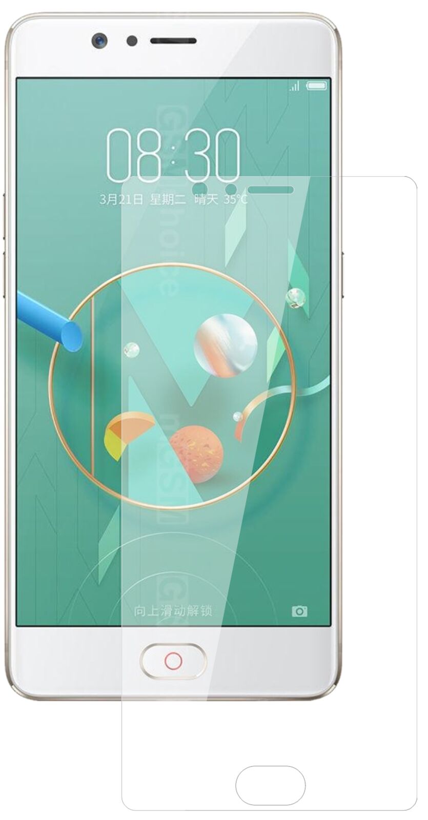 Klare Displayschutzfolie von dipos passend für ZTE Nubia M2, 9H kratzfest und blasenfrei montiert