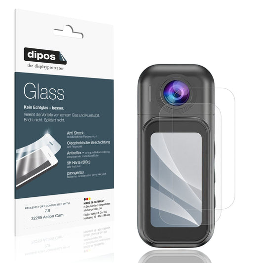 Matte Displayschutzfolie von dipos passend für 7JI 32265 Action Cam, 9H kratzfest und blasenfrei montiert