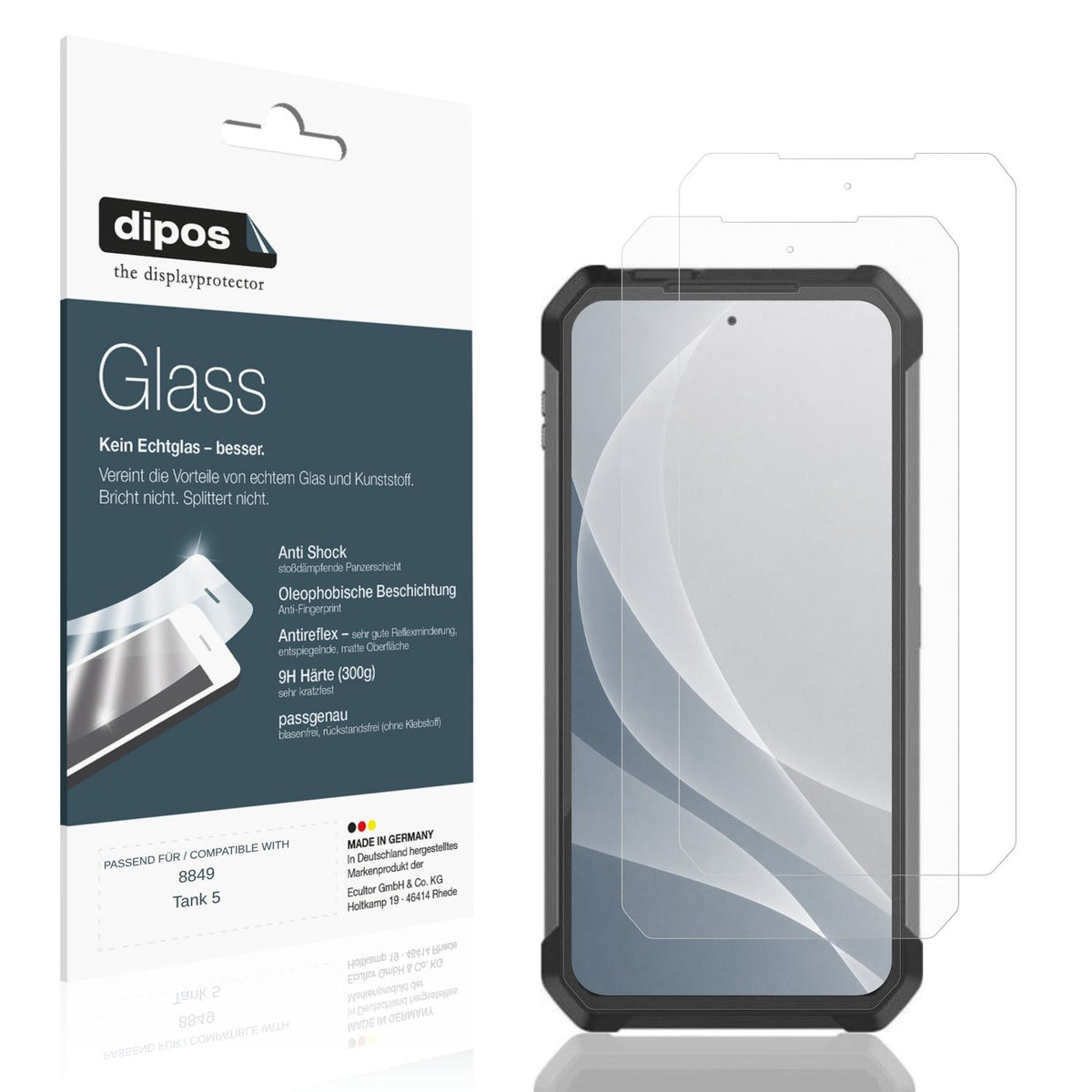 Matte Displayschutzfolie von dipos passend für 8849 Tank 5, 9H kratzfest und blasenfrei montiert
