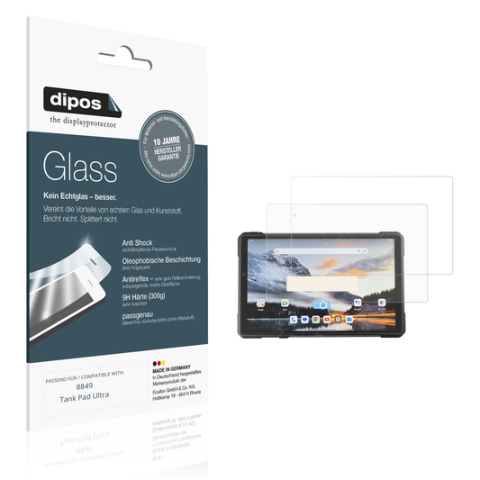 Matte Displayschutzfolie von dipos passend für 8849 Tank Pad Ultra, 9H kratzfest und blasenfrei montiert