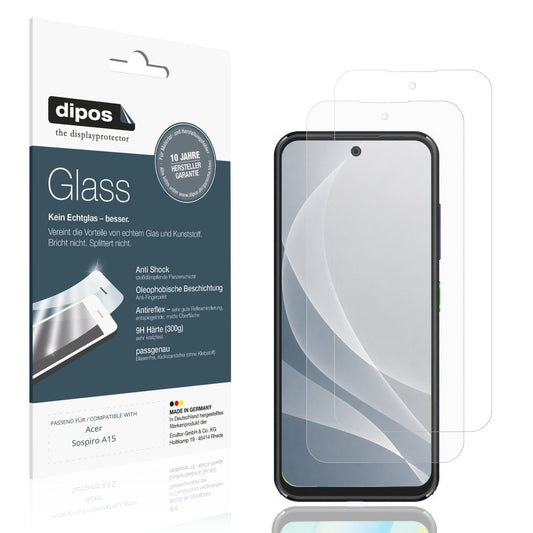Matte Displayschutzfolie von dipos passend für Acer Sospiro A15, 9H kratzfest und blasenfrei montiert