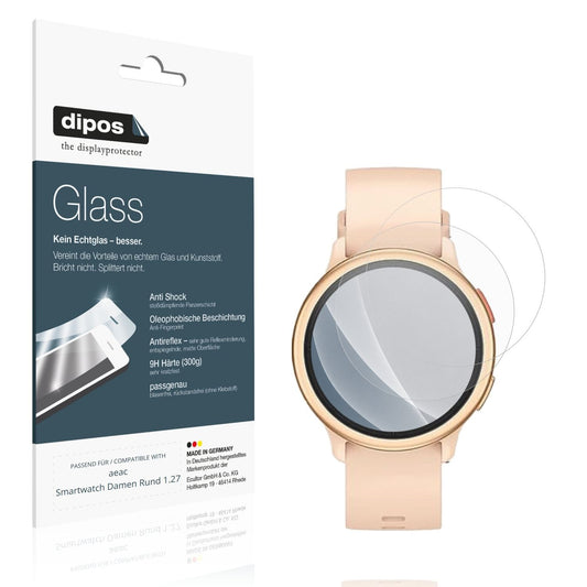 Matte Displayschutzfolie von dipos passend für aeac Smartwatch Damen Rund 1.27, 9H kratzfest und blasenfrei montiert