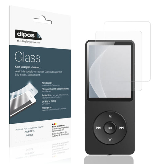Matte Displayschutzfolie von dipos passend für AGPTEK A02ST, 9H kratzfest und blasenfrei montiert